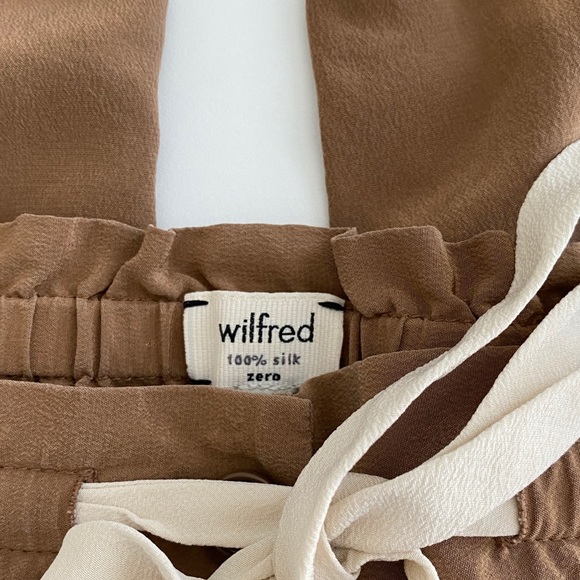Aritzia wilfred tan marais silk pant sz 0 preowned - Picture 7 of 13